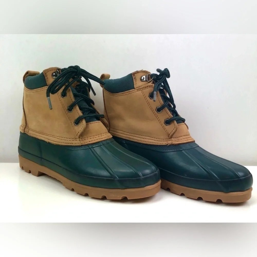 Land's End Women's Genuine Nubuck Leather & Rubber Duck Ankle Boots Shoes sz 7